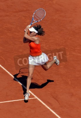 Poster  Joueur de tennis sur le court de tennis