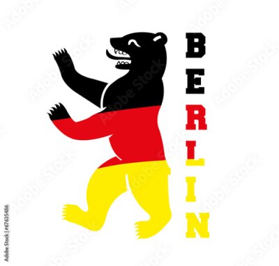 Poster  L'ours de Berlin, tiré des armoiries, aux couleurs du drapeau allemand