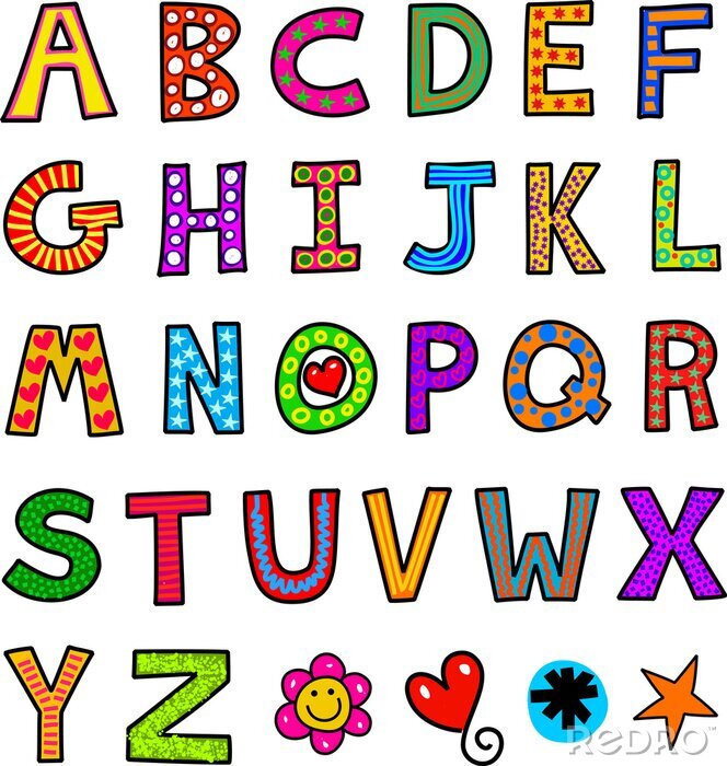Poster  L'alphabet des enfants en motifs