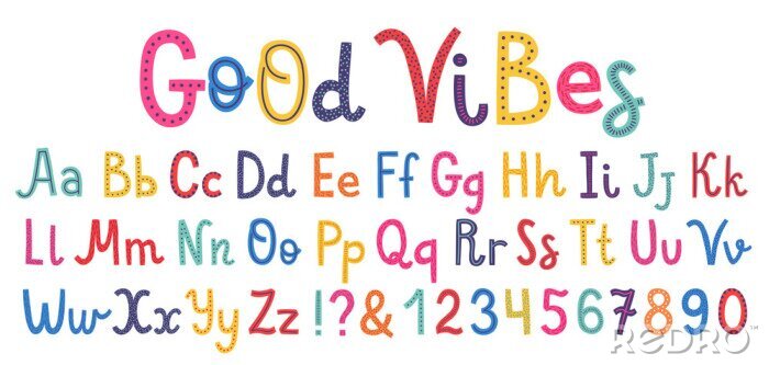 Poster  L'alphabet écrit avec un feutre de couleur