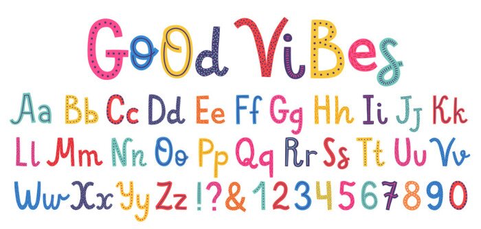 Poster  L'alphabet écrit avec un feutre de couleur