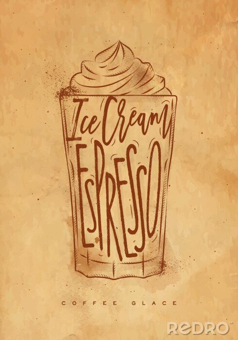 Poster  L'artisanat du pot de glace au café