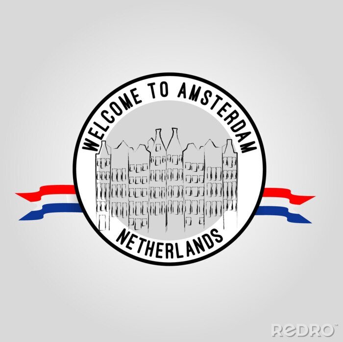 Poster  L'inscription Bienvenue au logo d'Amsterdam