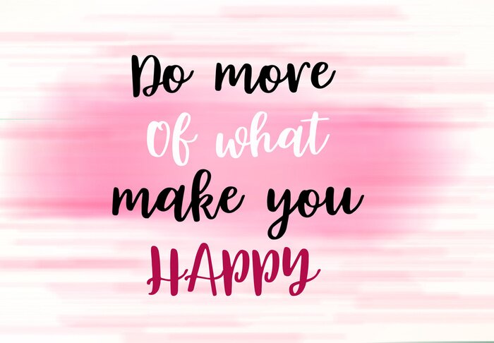 Poster  L'inscription sur le bonheur sur fond rose