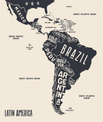 Poster  La division politique de l'Amérique du Sud