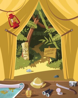 Poster  La jungle vue de la tente du voyageur