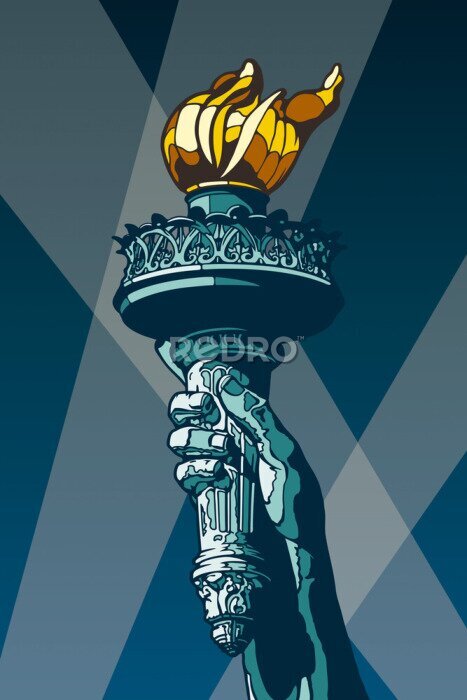 Poster  La main de la Statue de la Liberté tenant une torche