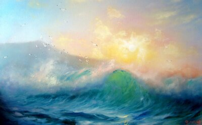 Poster  La mer sur une délicate aquarelle