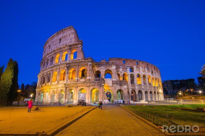 Poster  La Rome antique et le Colisée la nuit