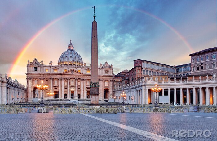 Poster  La ville de Rome et l'arc-en-ciel