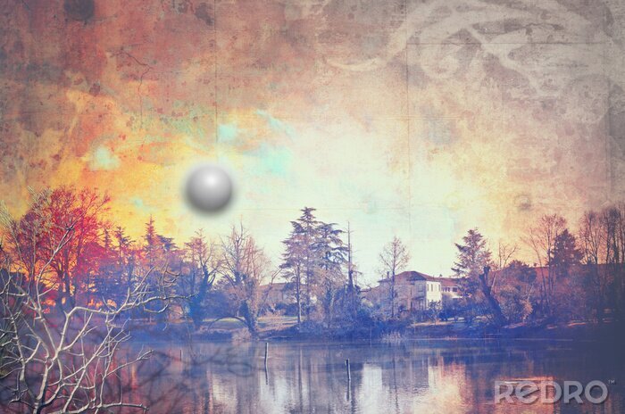 Poster  Lac au lever du soleil