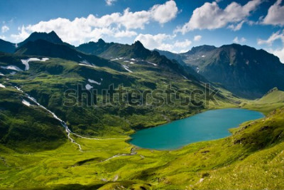 Poster  Lac au pied des montagnes