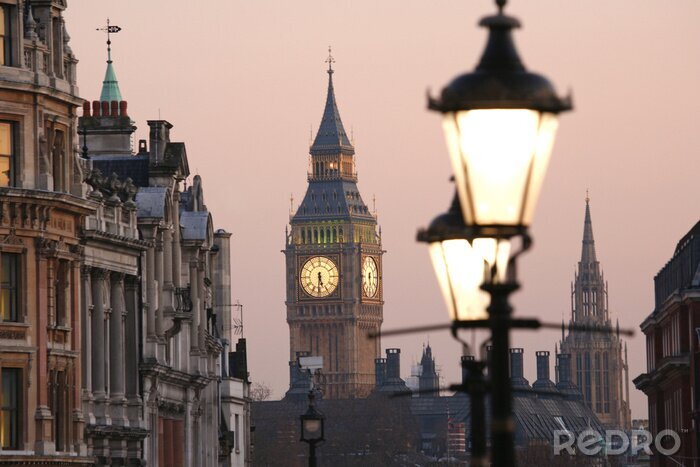 Poster  Lampadaires rétro et Big Ben