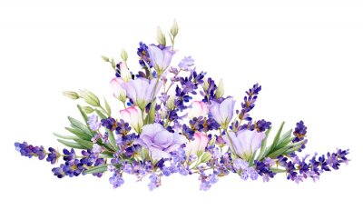 Poster  Lavande et fleurs violettes dans la composition