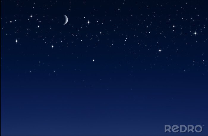 Poster  Le ciel étoilé et la lune