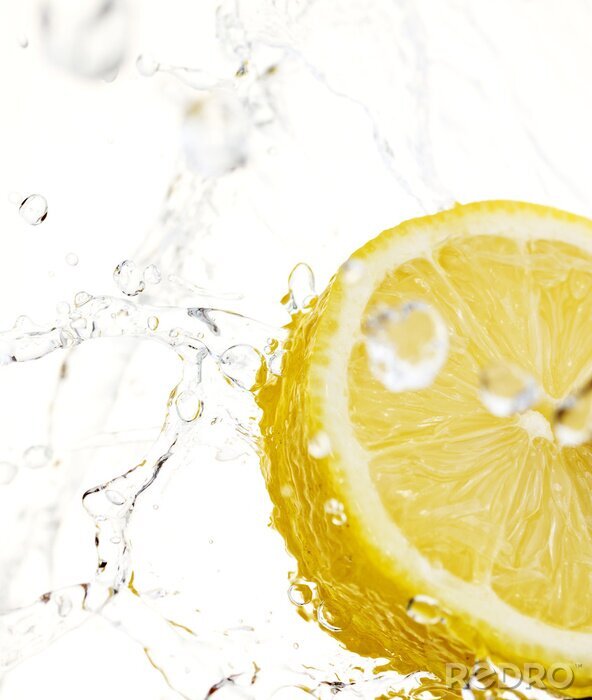 Poster  Le citron à l'échelle macro dans l'eau