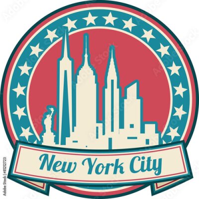 Poster  Le contour des bâtiments de New York dans une approche symbolique