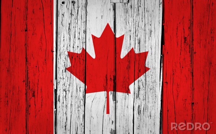 Poster  Le drapeau du Canada Grunge Background