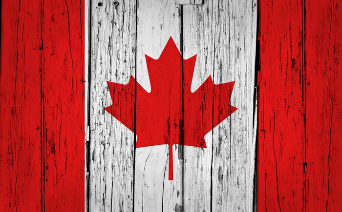 Poster  Le drapeau du Canada Grunge Background