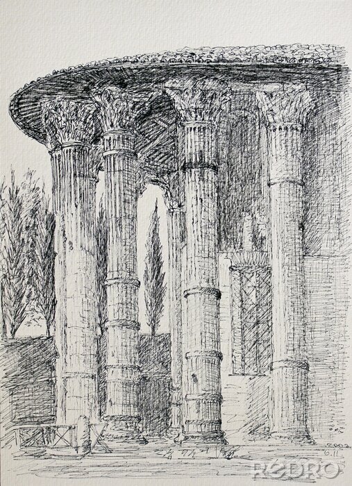 Poster  Le Temple de Vesta à Rome, Italie