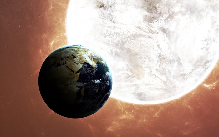 Poster  Le thème du cosmos entourant le soleil