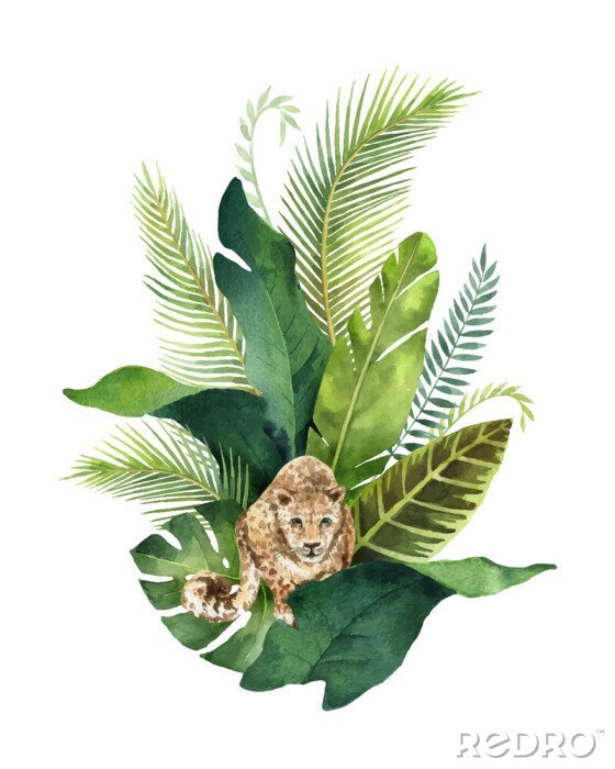 Poster  Léopard dans le fourré de la jungle
