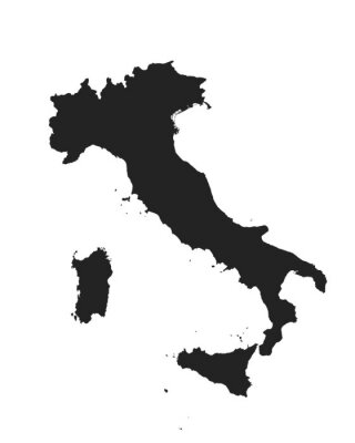Poster  Les contours noirs de l'Italie