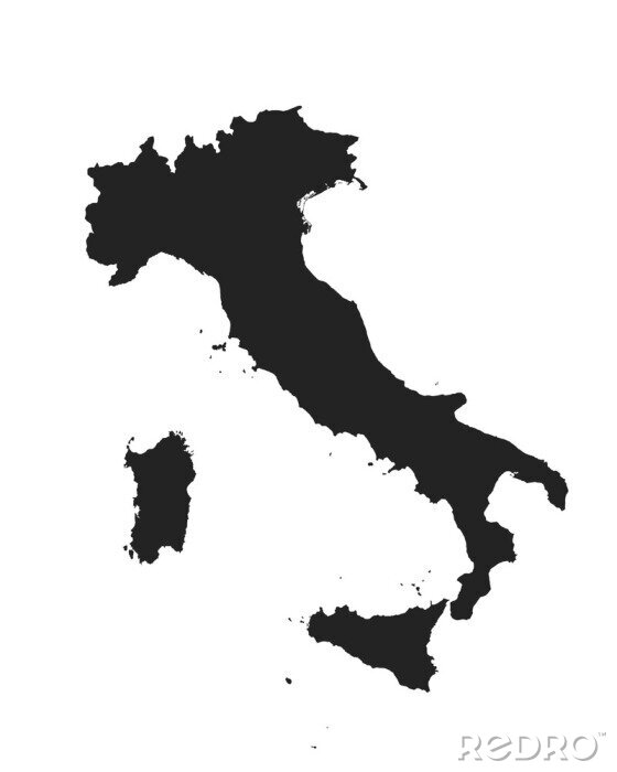 Poster  Les contours noirs de l'Italie