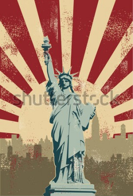 Poster  Les gratte-ciel de New York et la Statue de la Liberté