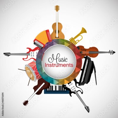 Poster  Les instruments de musique de conception.