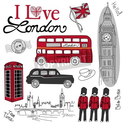 Poster  Les symboles rouges de Londres