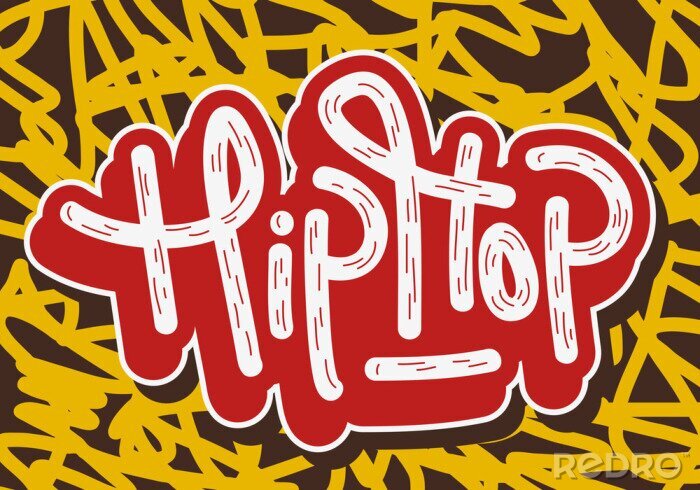 Poster  Lettrage d'étiquette de style Graffiti Tag Hip Hop. Image vectorielle