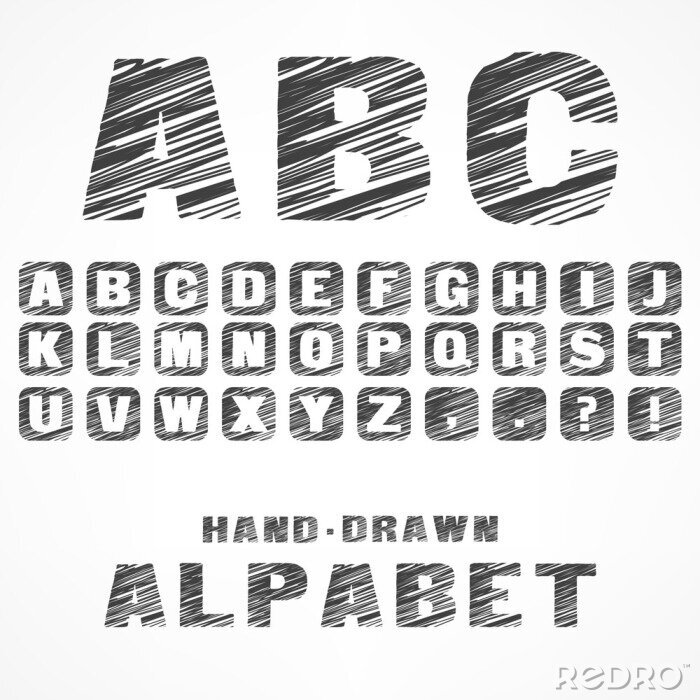 Poster  Lettres esquissées de l'alphabet