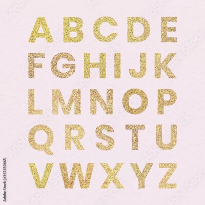 Poster  Lettres scintillantes de l'alphabet sur fond rose
