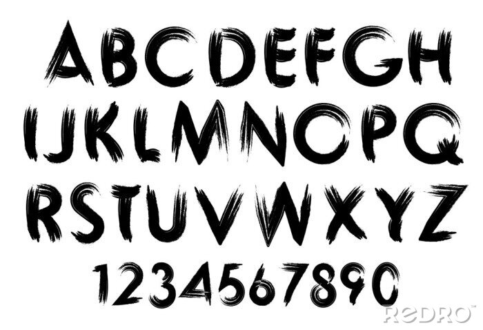 Poster  Lettres typographiques de l'alphabet sur fond blanc