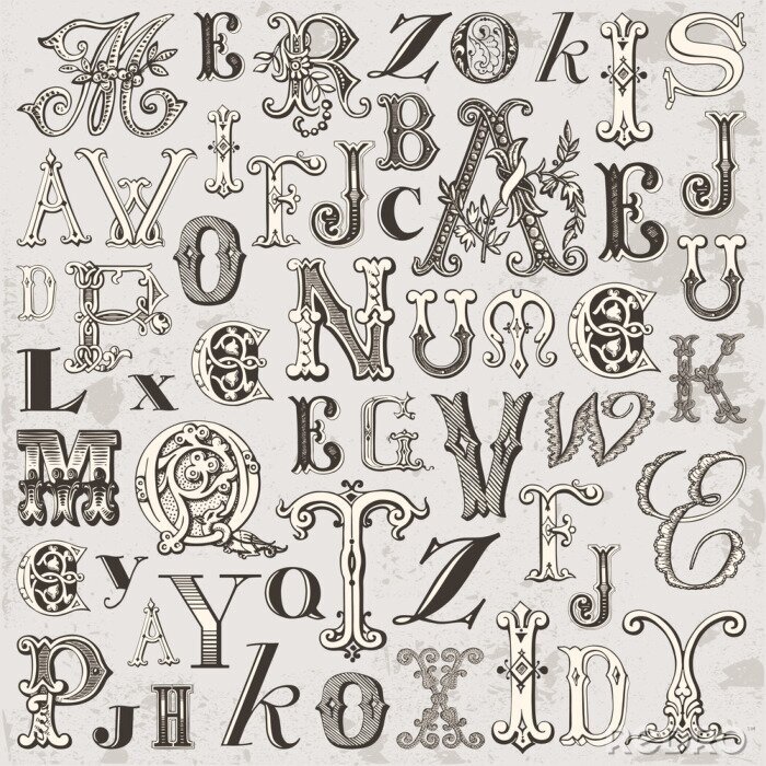 Poster  Lettres Vintage