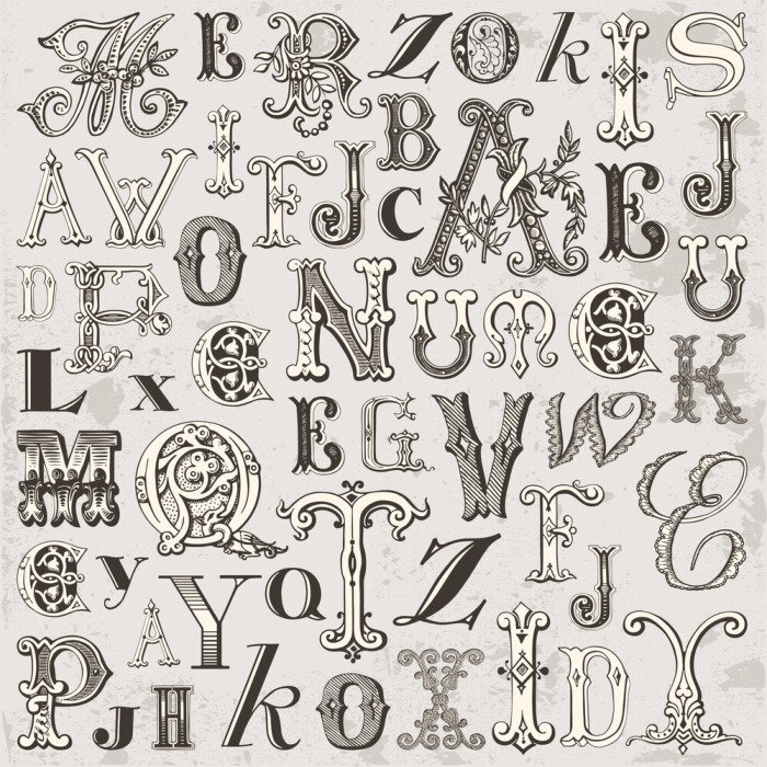 Poster  Lettres Vintage