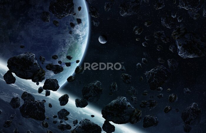 Poster  Lever de soleil sur le groupe de planètes dans l'espace