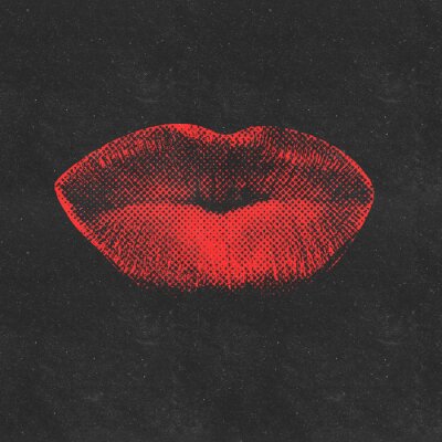 Poster  Lèvres rouges rétro Popart