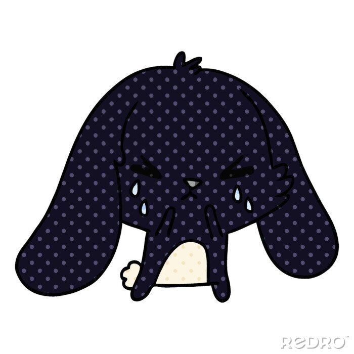 Poster  Lièvre triste kawaii