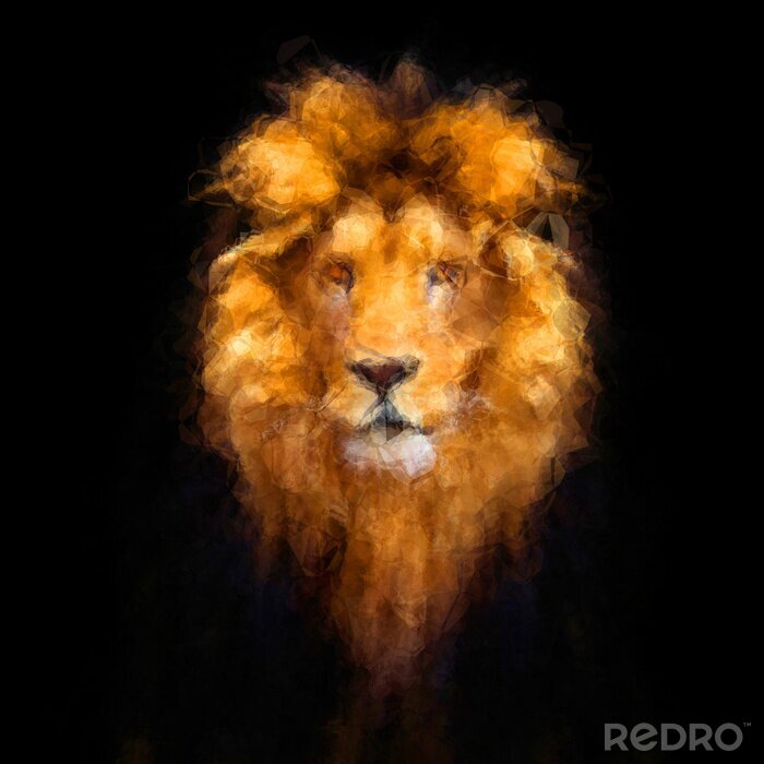 Poster  Lion d'Afrique avec une crinière luxuriante