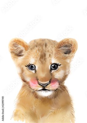 Poster  Lionceau aux longs cils