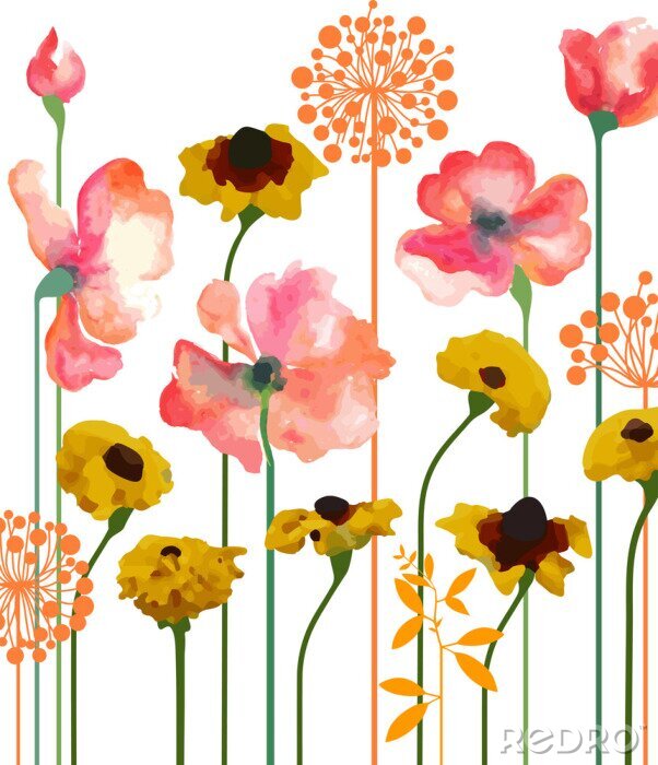 Poster  Lit floral d'été