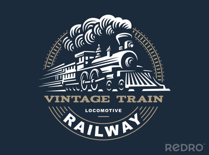 Poster  Logo de véhicule de locomotive rétro