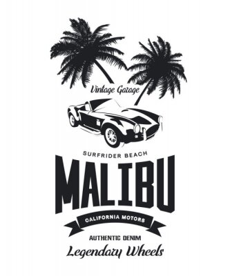 Poster  Logo de véhicules vintage sur fond blanc