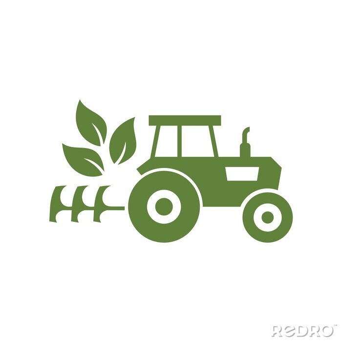 Poster  Logo du tracteur, icône sur fond blanc
