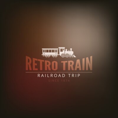 Poster  Logo Train Retro Vintage Label design vector template