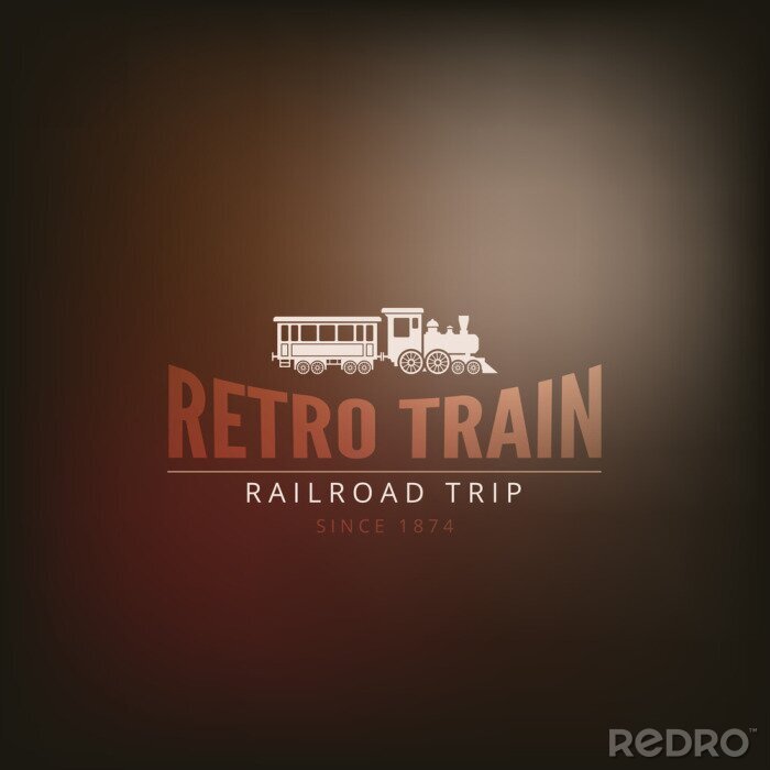 Poster  Logo Train Retro Vintage Label design vector template