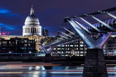 Poster  Londres avec le Millennium Bridge de nuit