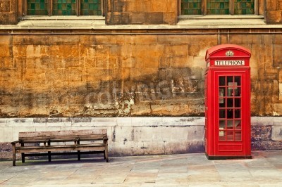 Poster  Londres et cabine téléphonique rétro
